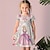 cheap Dresses-Girls&#039; 3D Floral Princess Dress Pink Short Sleeve 3D Print Summer Daily Holiday Casual Beautiful Kids 3-12 Years Casual Dress Skater Dress Above Knee Polyester Regular Fit