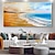 cheap Landscape Paintings-Handmade Original sandy beach Oil Painting On Canvas Wall Blue ocean Art Painting for Home Decor With Stretched Frame/Without Inner Frame Painting