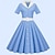 Χαμηλού Κόστους Ιστορικές &amp; Vintage Στολές-Κομψό Klasika Δεκαετία του 1950 Κοκτέιλ Φόρεμα Vintage Φόρεμα Φορέματα Φόρεμα Flare Ευγενής κυρία Γυναικεία Πόρπη Συμπαγές Χρώμα Γραμμή Α Ημέρα του Αγίου Βαλεντίνου
