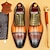 abordables Oxfords Homme-chaussures habillées pour hommes richelieus bleu marron cuir dégradé vernis perforé