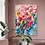 Χαμηλού Κόστους Πίνακες με Λουλούδια/Φυτά-κόκκινο τριαντάφυλλο ελαιογραφία χειροποίητη αφηρημένη ζωγραφική λουλουδιών ζωγραφισμένη στο χέρι πολύχρωμη ζωγραφική με λουλούδια σε καμβά μεγάλο έργο τέχνης τοπίου για το σπίτι στον τοίχο &amp;