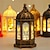baratos Luzes decorativas-Marroquino minimalista estilo europeu retro vento lâmpada castelo castiçal decoração pastoral adereços gaiola de pássaro ornamentos 1pc