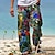baratos Calças estampadas para homem-Papagaio tropical havaiano resort masculino 3d impresso calças casuais calças soltas ajuste perna reta cintura elástica cordão poliéster aloha havaiano verão praia calças s a 3xl