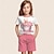 ieftine Pijamale-Fete 3D Floral Urs Seturi de pijamale tricou și pantaloni scurți Roz Manșon scurt Tipărire 3D Vară Activ Modă Drăguţ Poliester Copii 3-12 ani Stil Nautic Casă Casual Interior Fit regulat