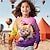 levne Mikiny-dívčí 3d kočičí mikina svetr s dlouhým rukávem 3D tisk jaro podzim móda streetwear rozkošný polyester děti 3-12 let posádka výstřih venkovní ležérní denní regular fit