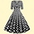 abordables Années 1950-50 s pois a-ligne robe coton swing robe flare robe rétro vintage des années 1950 femmes costume 3/4 longueur manches robe midi