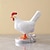 abordables Luces decorativas-1 Uds. Adornos de pollo de imitación de gallina blanca de Pascua, luz de noche de mesa artesanal de resina