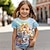 levne Topy-dívčí 3d trička pro psy krátký rukáv 3D tisk léto aktivní móda roztomilý polyester děti 3-12 let posádka výstřih venkovní ležérní denní regular fit