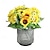 baratos Flores Artificiais &amp; Vasos-Simulação de girassol decoração de flores flor de seda sala de estar flor falsa adereços de tiro simulação 7 garfos 13 cabeças de girassóis