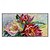preiswerte Blumen-/Botanische Gemälde-Handgefertigtes Ölgemälde auf Leinwand, Wandkunst, Dekoration, 3D-Palettenmesser, große rote Blumen für Heimdekoration, gerolltes, rahmenloses, ungedehntes Gemälde