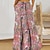 Χαμηλού Κόστους Maxi Φούστες-Γυναικεία Φούστα Κούνια Μακρύ Ψηλή Μέση Φούστες Με Βολάν Στάμπα Φλοράλ Αργίες Διακοπές Καλοκαίρι Πολυεστέρας Βοημία Μπόχο Ουράνιο Τόξο