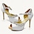 cheap Wedding Shoes-Women&#039;s Heels Wedding Shoes Crystal Platform Stiletto Peep Toe Elegant Satin Ankle Strap Black White Champagne