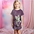 billige Pyjamas-Pige 3D Kat Pyjamas Natkjole Kortærmet 3D-udskrivning Sommer Aktiv Mode Sød Stil Polyester Børn 3-12 år Rund hals Hjem Afslappet Indendørs Regulær