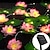 billige LED-stringlys-solar kunstig lotusblomst lysstreng 2m 20leds 5m 50leds utendørs vanntette led nattlys for basseng lotus lampe hagedammen fontene julefest dekor(5/12 lotus)