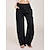 cheap Wide Leg &amp; High Waisted-Women&#039;s Wide Leg Pants Trousers Linen Cotton Blend Side Pockets Wide Leg Full Length Black Spring &amp; Summer