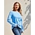 halpa Naisten perusyläosat-T-paita Naisten Vaalean sininen Vesimeloni jauhe Valkoinen Yksivärinen / yksivärinen Perus Soft Päivittäin S