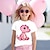 billiga Toppar-Flickor 3D Tecknat Dinosaurie T-shirt Skjortor Rosa Kortärmad 3D-tryck Sommar Aktiv Mode söt stil Polyester Barn 3-12 år Rund hals Utomhus Ledigt Dagligen Normal