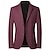 cheap Men&#039;s Blazers-Men&#039;s Blazer Business Wedding Party Fashion Casual Spring &amp;  Fall Polyester Plain Button Casual / Daily Single Breasted Blazer Red Dark Navy Blue Brown