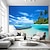 cheap Nature&amp;Landscape Wallpaper-Cool Wallpapers Beach Boat Landscape Wallpaper Wall Mural Roll Sticker Peel Stick Removable PVC/Vinyl Material Self Adhesive/Adhesive Required Wall Decor for Living Room Kitchen Bathroom