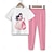 olcso Pizsamák-Lány 3D Hercegnő Póló és nadrág pizsama szettek Rózsaszín Rövid ujjú 3D nyomtatás Nyár Tavasz Ősz Aktív Divat aranyos stílus Poliészter Gyerekek 3-12 év Terített nyak Otthon Hétköznapi Otthoni Normál