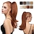 cheap Ponytails-Clip in Ponytail Extension Medium Brown 18 Inch Pony Tails Hair Extensions for Women Long Straight Curly Tail Ponytail Hair piece Synthetic Fake Versatile Pony