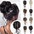 cheap Chignons-Messy Bun Hair Piece for Women with Claw Clip Hair Extensions Platinum Blonde BunCurly Wavy Hair Bun Clip in Claw Chignon Ponytail Hairpieces with Long Beard Tousled