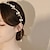 billige Tilbehør til hårstyling-vintage elegant hvid liljeblomst hårbøjle med imiteret perlekvast - stilfuldt dametilbehør til særlige lejligheder, perfekt valg til gaver