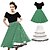 billige Historiske kostymer og vintagekostymer-50-talls swingkjole prikkete a-line kjole med underkjole tutu under skjørtet 1950-tallet 1960-tallet rockbility retro vintagekjole kvinners 2 stk antrekk vårsommer daglig bruk teselskapskjole