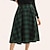 billiga Historiska- och vintagedräkter-elastisk midja plädad kjol 1950-tal retro vintage hög midja knappar dekorerade utsvängda a-linje kjol tefest avslappnad dagligen