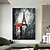 levne Krajinomalby-ručně malovaná pařížská romance olejomalba ruční práce pařížská pouliční scéna plátno žena s červeným deštníkem malba nástěnné umění černobílý dotek barvy eiffelova věž olejomalba francie velké