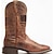 billige Cowboy &amp; Western Boots-Herre Unisex Støvler Kvast sko Cowboy Western støvler Årgang Daglig PU Støvletter Sort Brun Efterår Vinter / Kvadratisk Tå