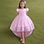 cheap Party Dresses-Kids Girls&#039; Dress Party Dress Solid Color Flower Short Sleeve Wedding Birthday Princess Beautiful Mesh Summer Spring Fall 3-12 Years Pink Red Purple