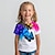 Недорогие Топы-Девочки 3D Бабочка Футболка Рубашки С короткими рукавами 3D печать Лето Активный Мода Симпатичные Стиль Полиэстер Дети 3-12 лет Вырез под горло на открытом воздухе Повседневные Стандартный