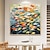 cheap Abstract Paintings-Handmade Original Colored goldfish Oil Painting On Canvas Wall   Art Painting for Home Decor With Stretched Frame/Without Inner Frame Painting