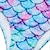 billiga Badkläder-söt och sportig sjöjungfrubaddräkt i ett stycke med fiskfjälltryck, v-ringad och lotusbladskant för flickor, 12 år och yngre