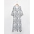 abordables robe décontractée imprimée-robe longue géométrique en satin à fleurs