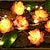 abordables Tiras de Luces LED-Cadena de luces solares artificiales de flor de loto 2m 20leds 5m 50leds luces de noche LED impermeables al aire libre para piscina lámpara de loto jardín estanque fuente decoración de fiesta de