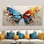 halpa Eläintaulut-käsinmaalattu värikäs lentävä perhonen kodin sisustusmaalaus käsintehty eläin perhonen maalaus värikäs seinäkoristelu abstrakti taide impressionistinen taide ilman kehystä