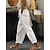 cheap Women&#039;s Pants-Women&#039;s Pants Trousers Linen Cotton Blend Lace Side Pockets Ankle-Length White Spring, Fall, Winter, Summer