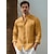 cheap Luxury Linen Shirts-100% Linen Men&#039;s Linen Shirt Shirt Beach Shirt Yellow Dark Navy Green Long Sleeve Plain Standing Collar Spring &amp;  Fall Outdoor Daily Clothing Apparel