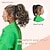 cheap Ponytails-10 Highlight Ponytail Extension Claw Short Thick Wavy Curly Jaw Clip in Fake Pony Tails Fake Hair Soft Natural Looking Synthetic Hairpiece for Women Medium Blonde with White Blonde Highlights