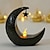 abordables Luces decorativas-Vela led con forma de estrella y Luna, decoración del festival eid al-fitr mubarak, luz nocturna, linterna musulmana para decoración del hogar y vacaciones