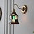 billige LED-væglys-væglampe smuk retro belysning 1 lys glas væglampe farvet glas lampeskærm bronze væglampe arm lampe til indendørs stue soveværelse 85-265v