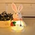 baratos Luzes noturnas do bebê e das crianças-Brinquedo de coelho em pé de páscoa desenho animado ovo fofo cenoura coelho brilhante enfeite de mesa
