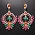 cheap Earrings-Women&#039;s Hoop Earrings Geometrical Flower Precious Statement Colorful Imitation Diamond Earrings Jewelry Silver / Golden For Wedding Party 1 Pair