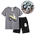 billige Sett-2 stk t-skjorte for gutter&amp;amp; shorts antrekk tegneserie kortermet bomullssett tilfeldig kjølig sommer vår 7-13 år med vann og land kjøretøy sommer leke