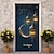 abordables Cubiertas de puertas-Eid mubarak ramadán kareem cubiertas de puerta decoración mural puerta tapiz cortina de puerta decoración telón de fondo pancarta de puerta extraíble para puerta de entrada interior al aire libre