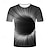 billige T-skjorter med 3D-trykk til herrer-Herre T skjorte T-skjorter Grafisk 3D Print Rund hals Svart / Hvit Svart 1 # Svart Lilla 3D-utskrift Daglig Kortermet Trykt mønster Klær overdrevet Grunnleggende
