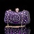 abordables Fiesta de bodas-Conjuntos de cristales brillantes: zapatos de boda para mujer, tacones de aguja con cristales de diamantes de imitación, zapatos de tacón con punta puntiaguda y cristales brillantes, bolso de mano de noche con diamantes de imitación geométricos