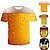 ieftine Tricouri 3D Bărbați-Bărbați Unisex Tricou Tricouri Grafic Balon Bere Rotund A B C D Galben Tipărire 3D Zilnic Sfârșit de săptămână Manșon scurt Imprimeu Îmbrăcăminte Șic Stradă De Bază
